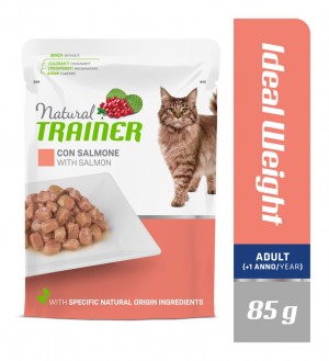 Natural Trainer Adult Ideal Weight with Salmon konservi kaķiem ar lasi 85g